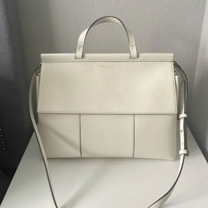 Tory Burch Block-T Satchel Off White